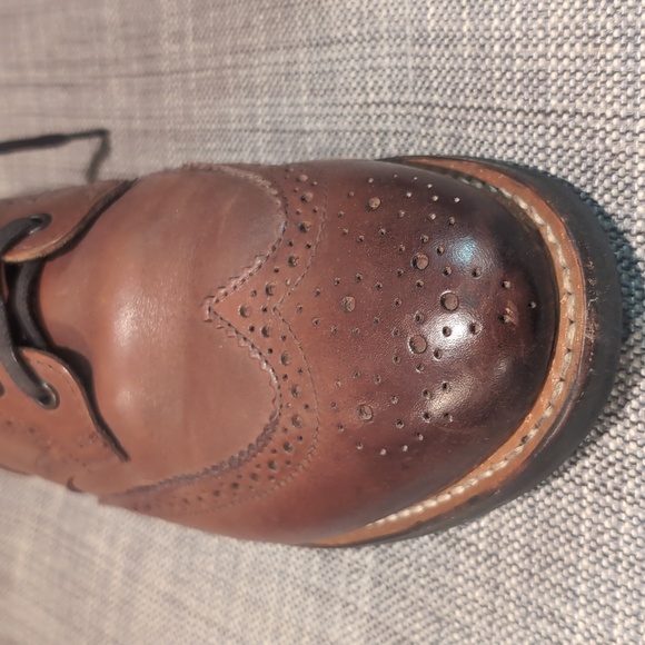 Chocolate Brown Wingtip Dress Boots Thursday 9W - Picture 4 of 7